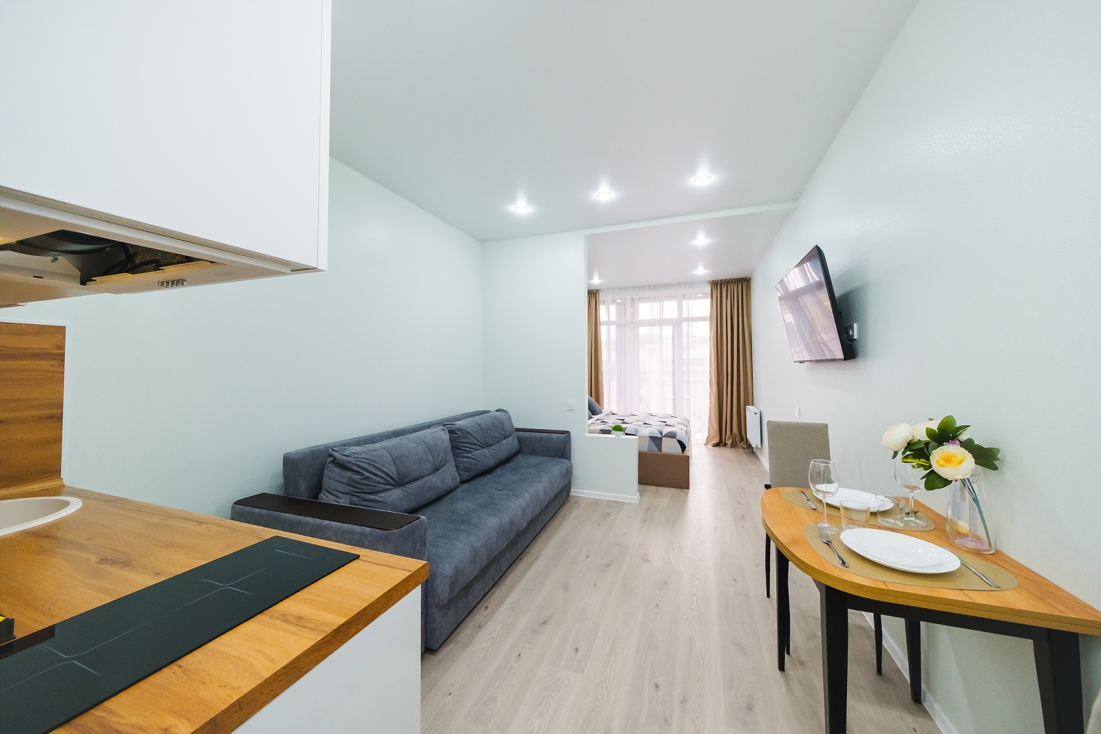 Сдается уютная студия в жилом комплексе бизнес-класса, расположенном в живописном Дагомысе!